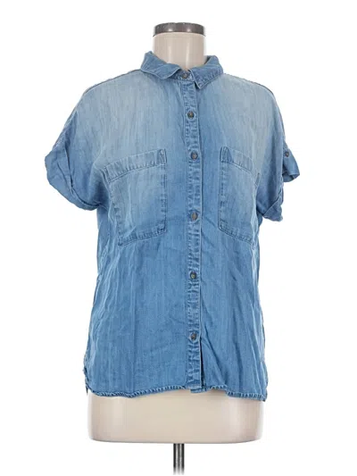 Pre-owned Cloth & Stone Short Sleeve Button Down Shirt In Blue