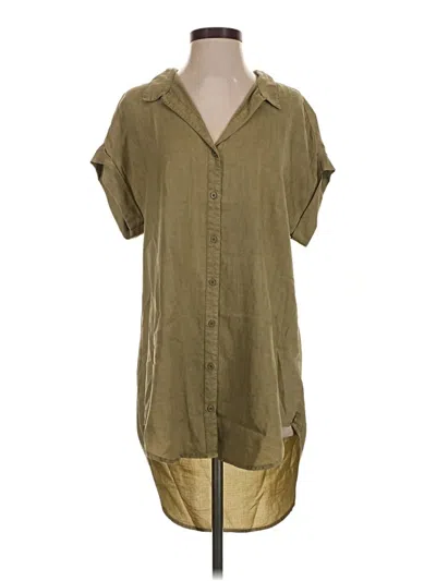 Pre-owned Cloth & Stone Short Sleeve Button Down Shirt In Green
