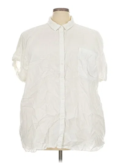 Pre-owned Cloth & Stone Short Sleeve Button Down Shirt In White