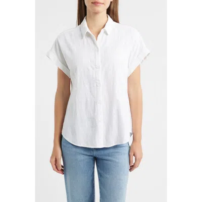 Cloth & Stone Short Sleeve Button-up Shirt In White