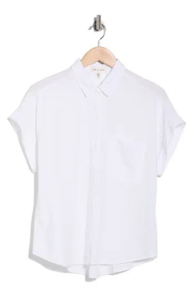 Cloth & Stone Short Sleeve Button-up Shirt In White
