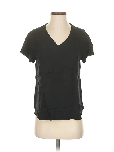Pre-owned Cloth & Stone Short Sleeve Top Black V Neck Tops