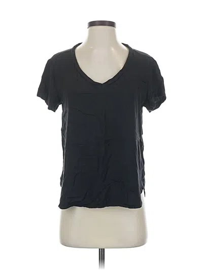 Pre-owned Cloth & Stone Short Sleeve Top Black V Neck Tops