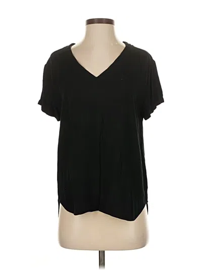 Pre-owned Cloth & Stone Short Sleeve Top Black V Neck Tops