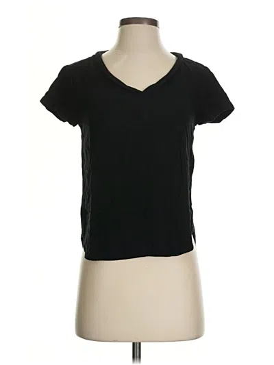 Pre-owned Cloth & Stone Short Sleeve Top Black V Neck Tops