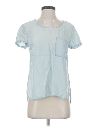 Pre-owned Cloth & Stone Short Sleeve Top Blue Crew Neck Tops