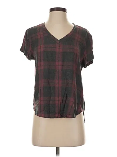 Pre-owned Cloth & Stone Short Sleeve T-shirt In Burgundy