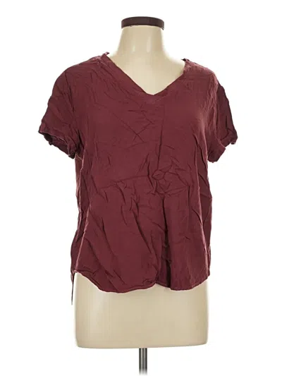 Pre-owned Cloth & Stone Short Sleeve T-shirt In Burgundy