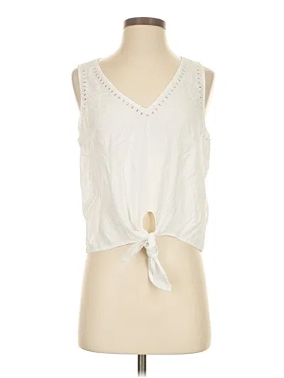 Pre-owned Cloth & Stone Sleeveless Blouse In White