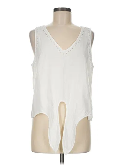 Pre-owned Cloth & Stone Sleeveless Blouse In White