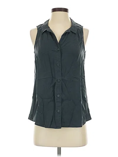 Pre-owned Cloth & Stone Sleeveless Button Down Shirt In Black
