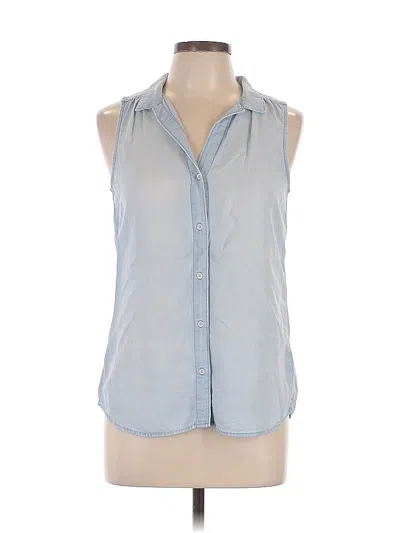 Pre-owned Cloth & Stone Sleeveless Button Down Shirt In Blue