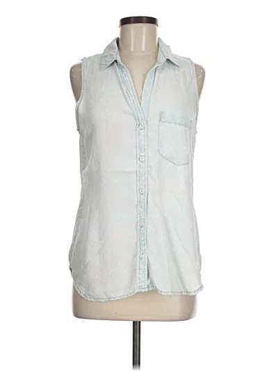 Pre-owned Cloth & Stone Sleeveless Button Down Shirt In Blue