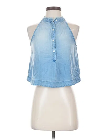 Pre-owned Cloth & Stone Sleeveless Button Down Shirt In Blue