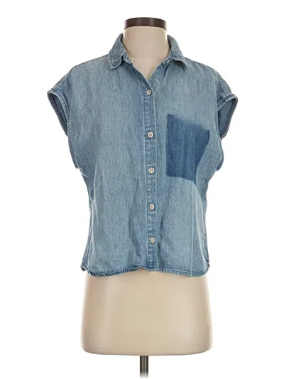 Pre-owned Cloth & Stone Sleeveless Button Down Shirt In Blue