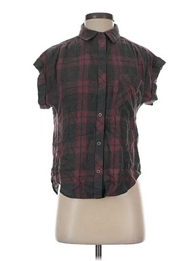 Pre-owned Cloth & Stone Sleeveless Button Down Shirt In Burgundy