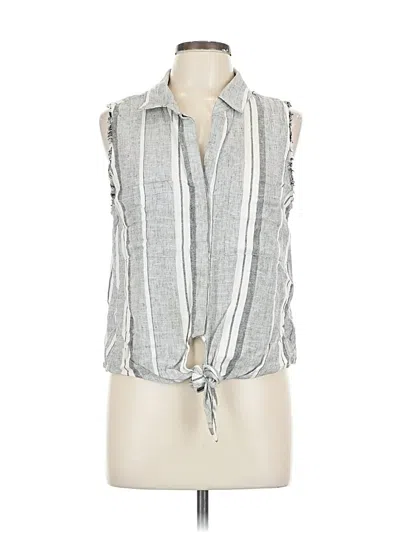 Pre-owned Cloth & Stone Sleeveless Button Down Shirt In Gray