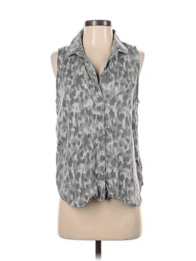 Pre-owned Cloth & Stone Sleeveless Button Down Shirt In Gray