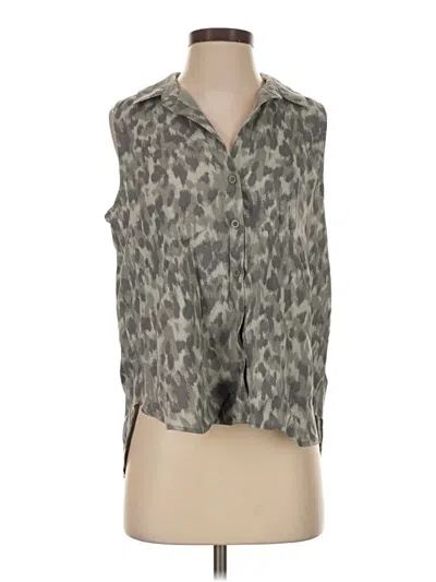 Pre-owned Cloth & Stone Sleeveless Button Down Shirt In Gray