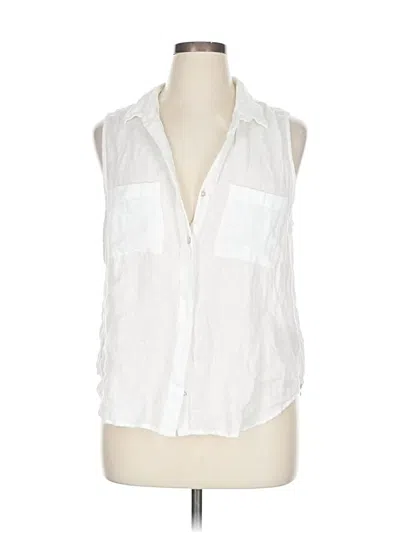 Pre-owned Cloth & Stone Sleeveless Button Down Shirt In White