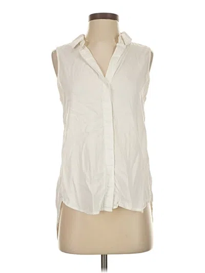 Pre-owned Cloth & Stone Sleeveless Button Down Shirt In White