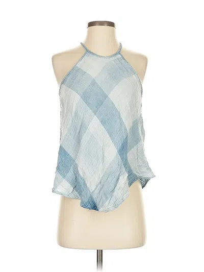 Pre-owned Cloth & Stone Tank Top Blue Halter Neckline Tops