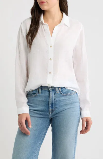 Cloth & Stone Texture Button-up Shirt In White