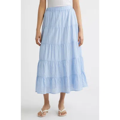 Cloth & Stone Tiered Maxi Skirt In Blue