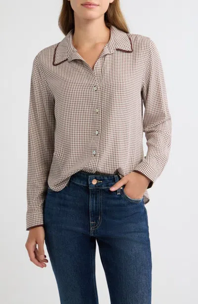 Cloth & Stone Trim Button-up Shirt In Neutral