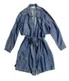 Cloth & Stone Women's Tencel Belted Denim Trench Coat In Blue In Blue