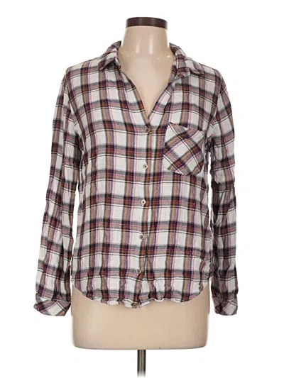 Pre-owned Cloth & Stone X Anthropologie Long Sleeve Button Down Shirt In Brown