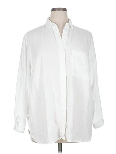 Pre-owned Cloth & Stone X Anthropologie Long Sleeve Button Down Shirt In White