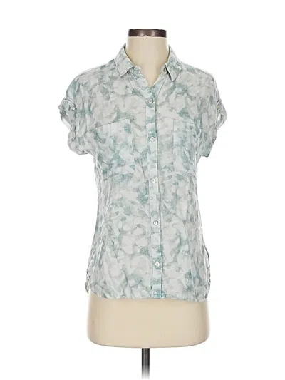 Pre-owned Cloth & Stone X Anthropologie Short Sleeve Blouse In Blue
