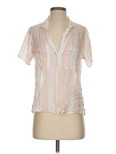 Pre-owned Cloth & Stone X Anthropologie Short Sleeve Blouse In Pink