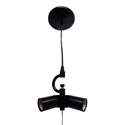Cloth & Wire Satin Black Pendant Light Fixture For 3 Lights With Fabric Cord For Home Lightning