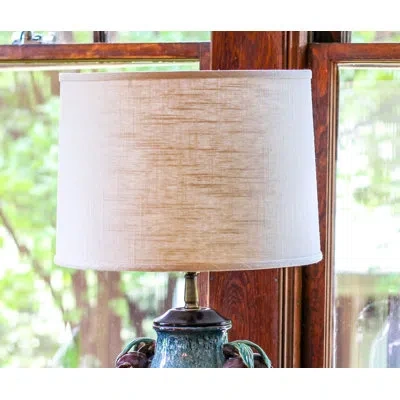 Cloth & Wire Slant Retro Drum Hardback Lampshade With Washer Fitter In Brown