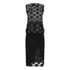 Clothes By Locker Room Black Appliqué-detailed Mesh Top & Pencil Skirt Co-ord Set In Black