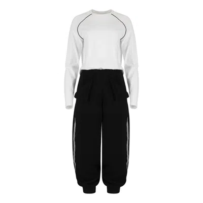 Clothes By Locker Room Black / White Black & White Two-piece Activewear Set In Black/white