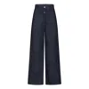 Clothes By Locker Room Blue Double-waistband Jeans In Navy In Blue