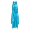 Clothes By Locker Room Blue Ruched Silk-blend Two-piece Co-ord Set In Blue