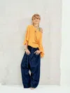 Clothes By Locker Room Blue Wrap-front Wide-leg Jeans