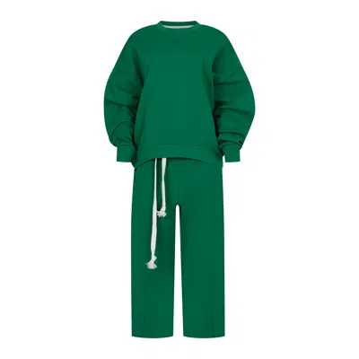 Clothes By Locker Room Green Oversized Sweat Set With Open Back