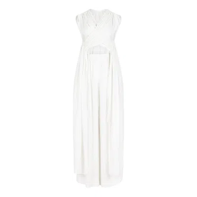 Clothes By Locker Room White Criss-crossed Ruched Two-piece Co-ord Set