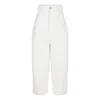 Clothes By Locker Room White Cropped High-waisted Balloon Jeans In White