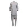 Clothes By Locker Room Asymmetric Grey & Orange Sweatsuit Set In Grey