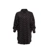 Clothes By Locker Room Women's Black & White Polka-dot Button-down Shirt One Size In Black