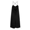Clothes By Locker Room Women's Black Open-back Midi Dress In Black