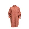 Clothes By Locker Room Women's Brown & White Polka-dot Button-down Shirt One Size In Brown
