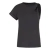 Clothes By Locker Room Women's Grey Charcoal Twist-shoulder Top In Grey
