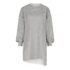 Clothes By Locker Room Women's Grey Oversized Asymmetric Long Loose Sweater In Grey